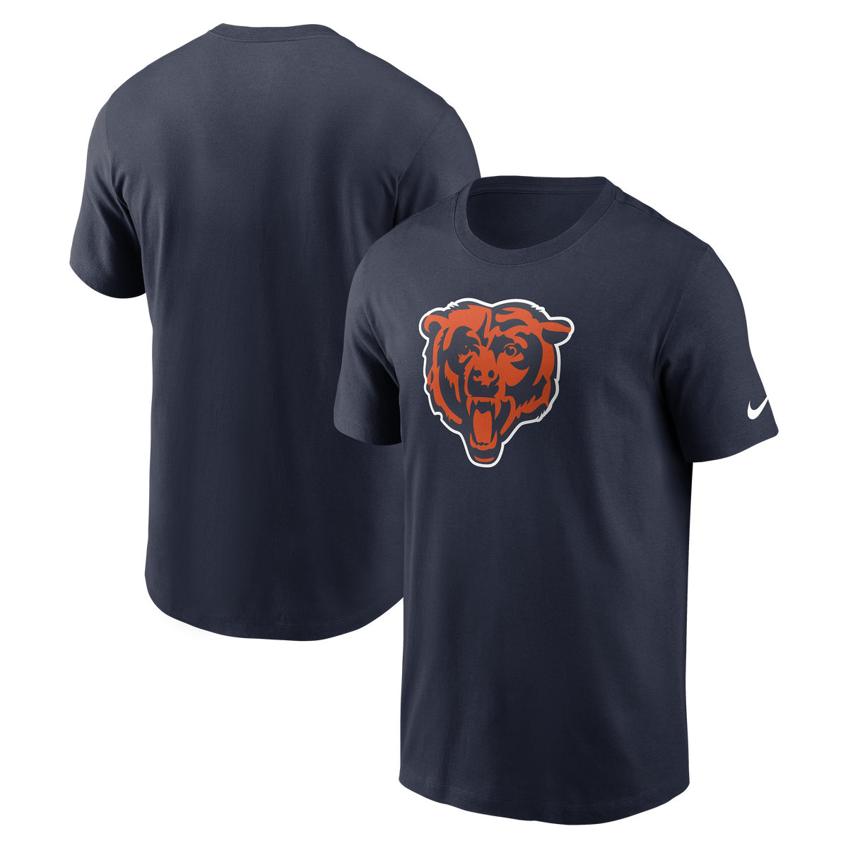 Mens Chicago Bears Nike Check Down Logo Navy T-Shirt product image 1, provided for visual reference and product detail review
