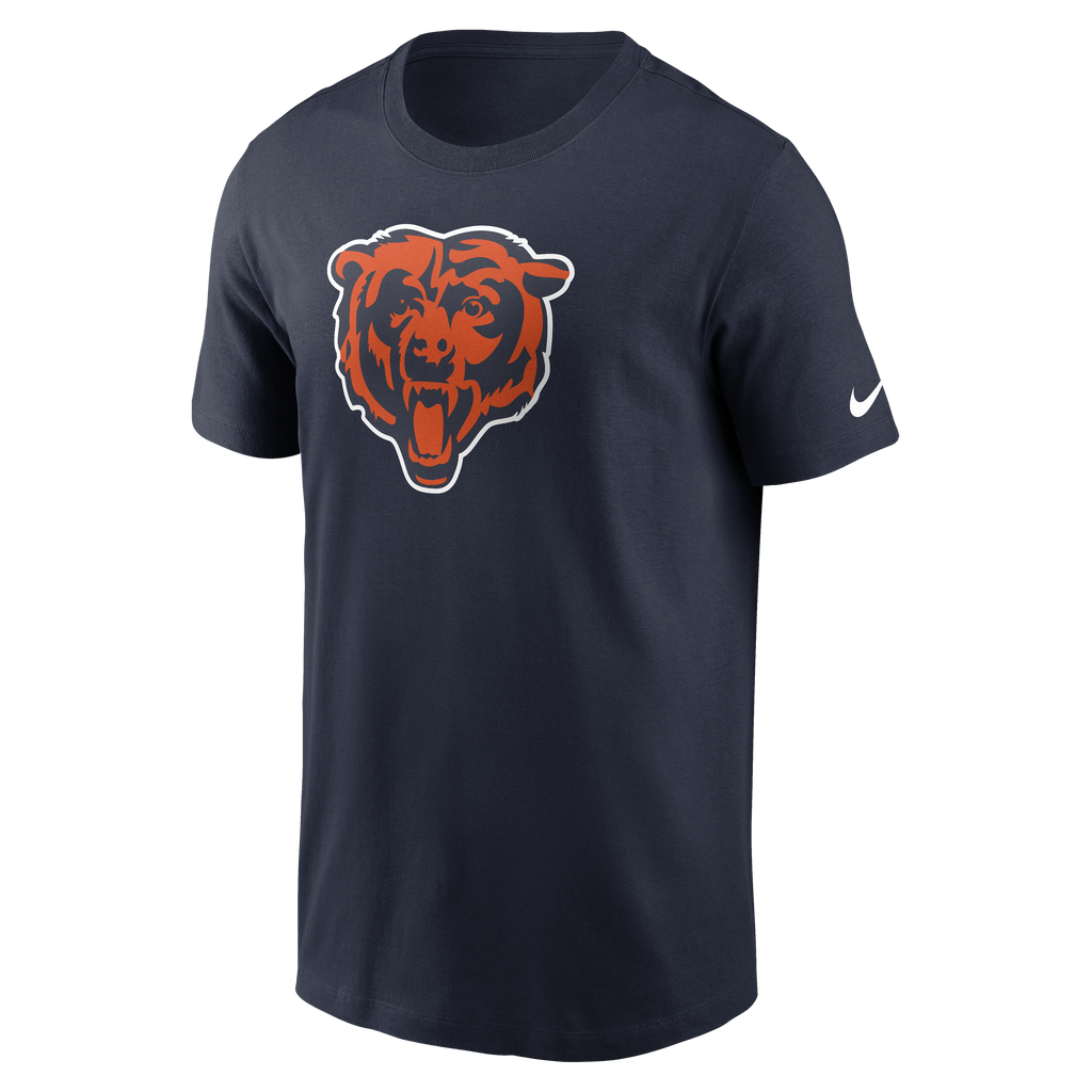 Mens Chicago Bears Nike Check Down Logo Navy T-Shirt product image 2, provided for visual reference and product detail review