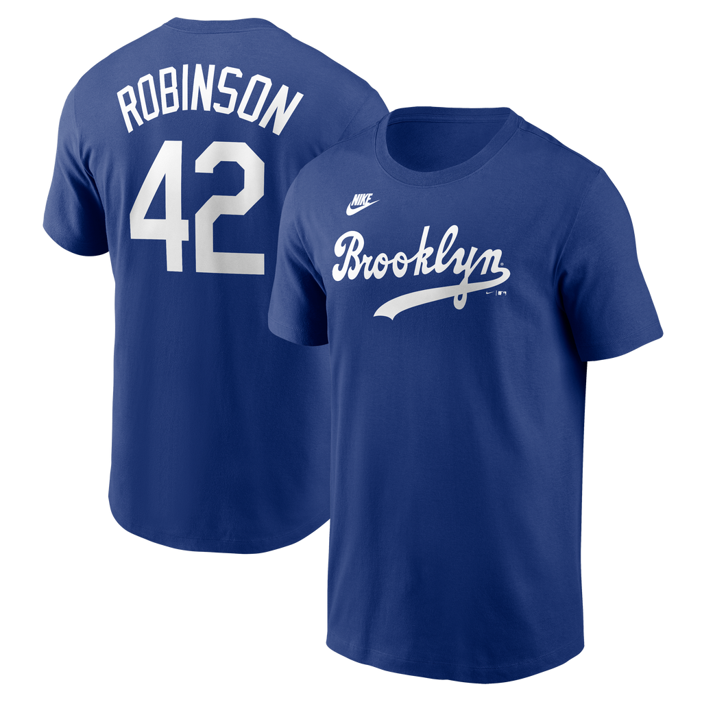 Brooklyn Dodgers Jackie Robinson Nike Royal Cooperstown Collection Name & Number T-Shirt for Men product image 1, provided