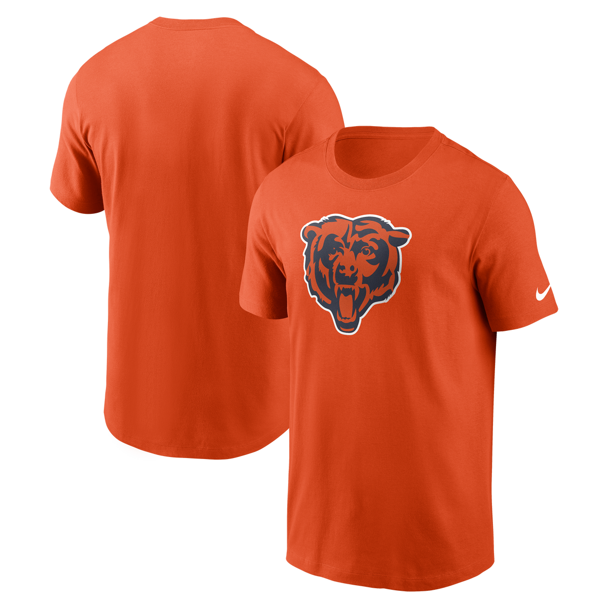Mens Chicago Bears Nike Check Down Logo Orange T-Shirt product image 1, provided for visual reference and product detail