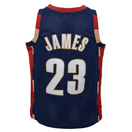 Youth Cleveland Cavaliers LeBron James Mitchell & Ness Navy 2008-09 Hardwood Classics Swingman Jersey product image 3,