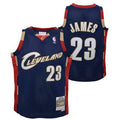 Youth Cleveland Cavaliers LeBron James Mitchell & Ness Navy 2008-09 Hardwood Classics Swingman Jersey product image 1,