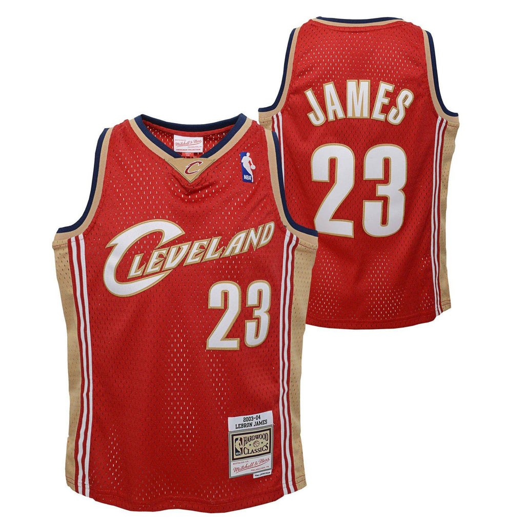 Youth Cleveland Cavaliers LeBron James Mitchell & Ness Wine 2003-04 Hardwood Classics Swingman Jersey product image 1,