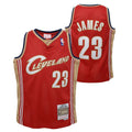 Youth Cleveland Cavaliers LeBron James Mitchell & Ness Wine 2003-04 Hardwood Classics Swingman Jersey product image 1,