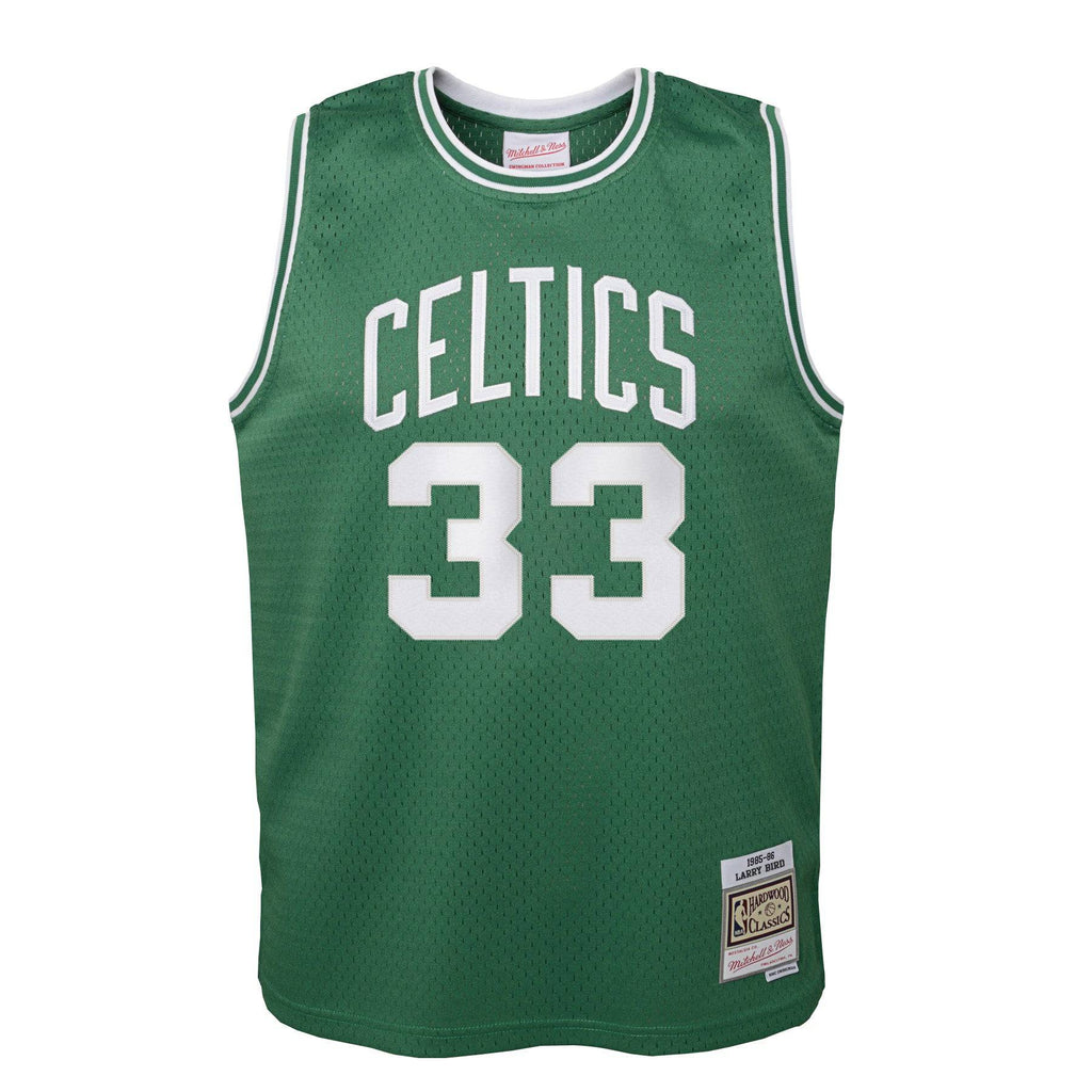 Youth Boston Celtics Larry Bird Mitchell & Ness Kelly Green 1985-86 Hardwood Classics Swingman Jersey product image 2,