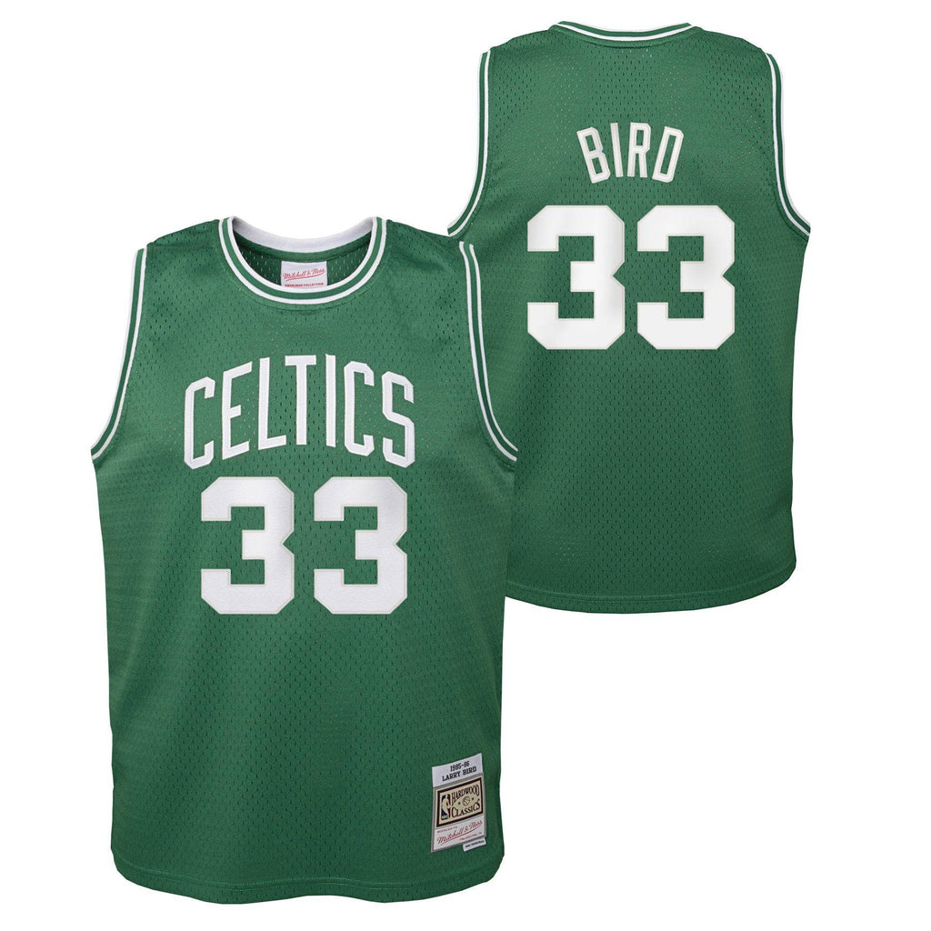 Youth Boston Celtics Larry Bird Mitchell & Ness Kelly Green 1985-86 Hardwood Classics Swingman Jersey product image 1,