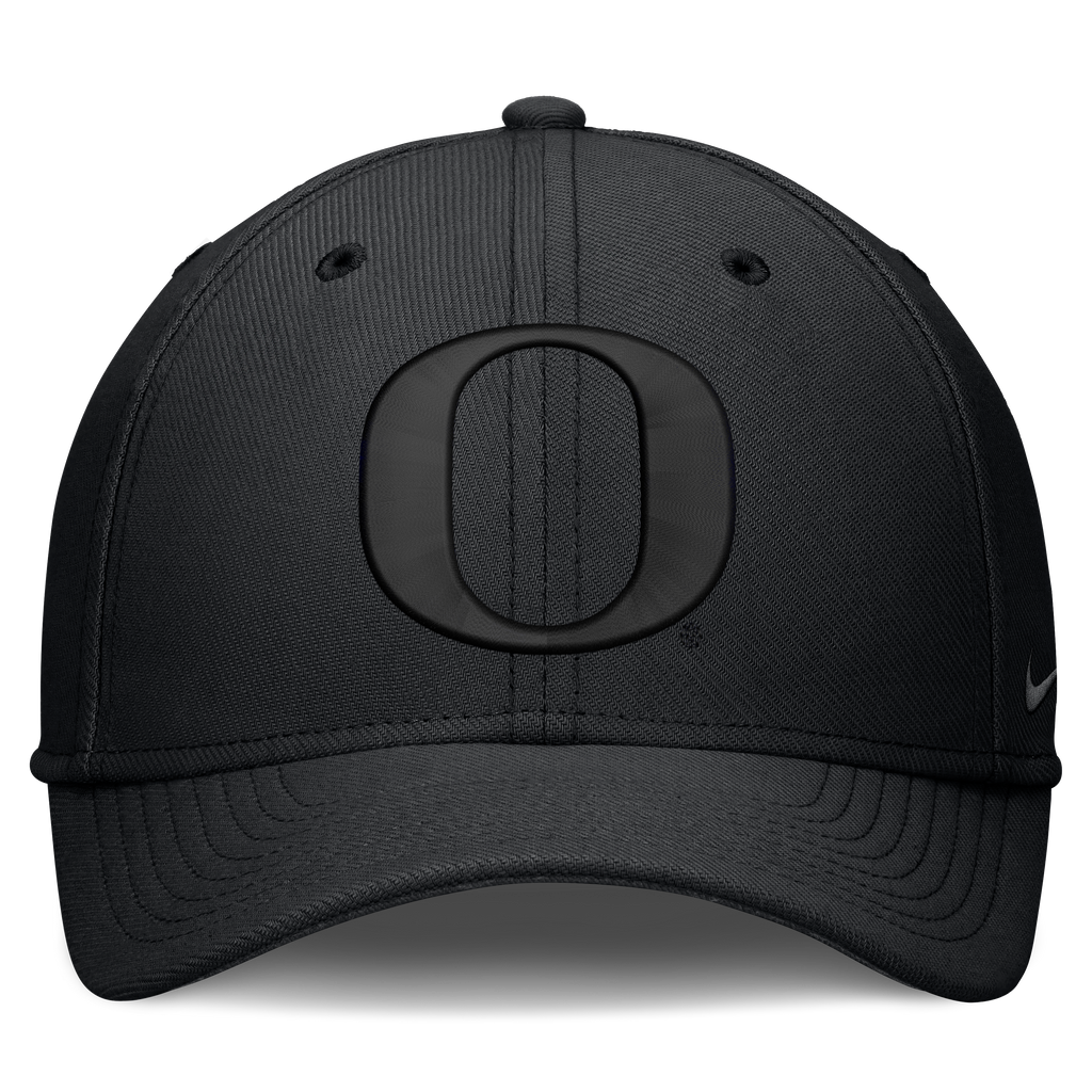 Oregon Ducks Nike Rise Tonal Black Flex-Fit Hat product image 2, provided for visual reference and product detail review