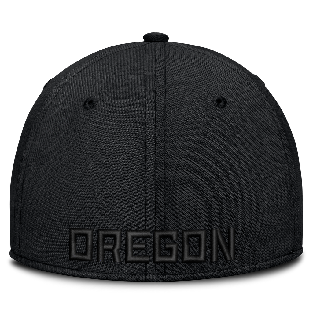 Oregon Ducks Nike Rise Tonal Black Flex-Fit Hat product image 4, provided for visual reference and product detail review