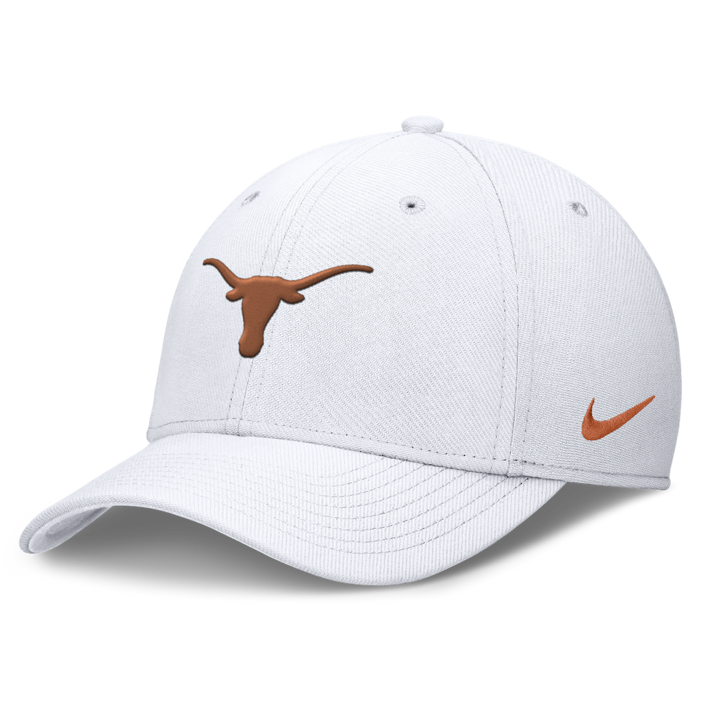 Texas Longhorns Nike Rise White Flex-Fit Hat product image 1, provided for visual reference and product detail review
