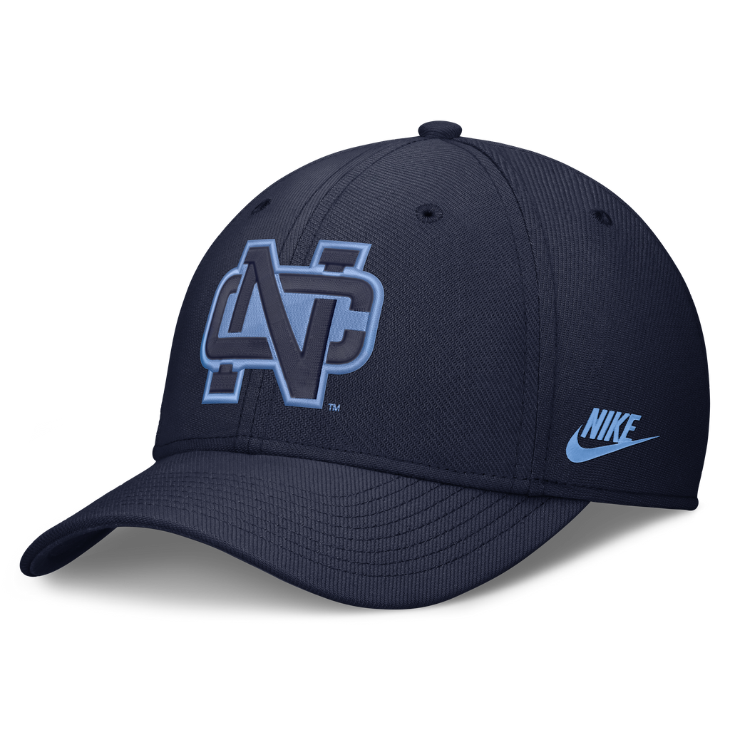 North Carolina Tar Heels Nike Brand Rise NC Logo Flex Hat-Navy product image 1, provided for visual reference and product