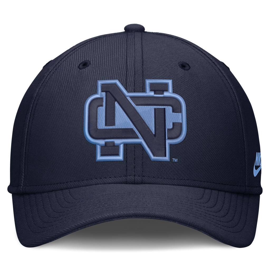 North Carolina Tar Heels Nike Brand Rise NC Logo Flex Hat-Navy product image 2, provided for visual reference and product