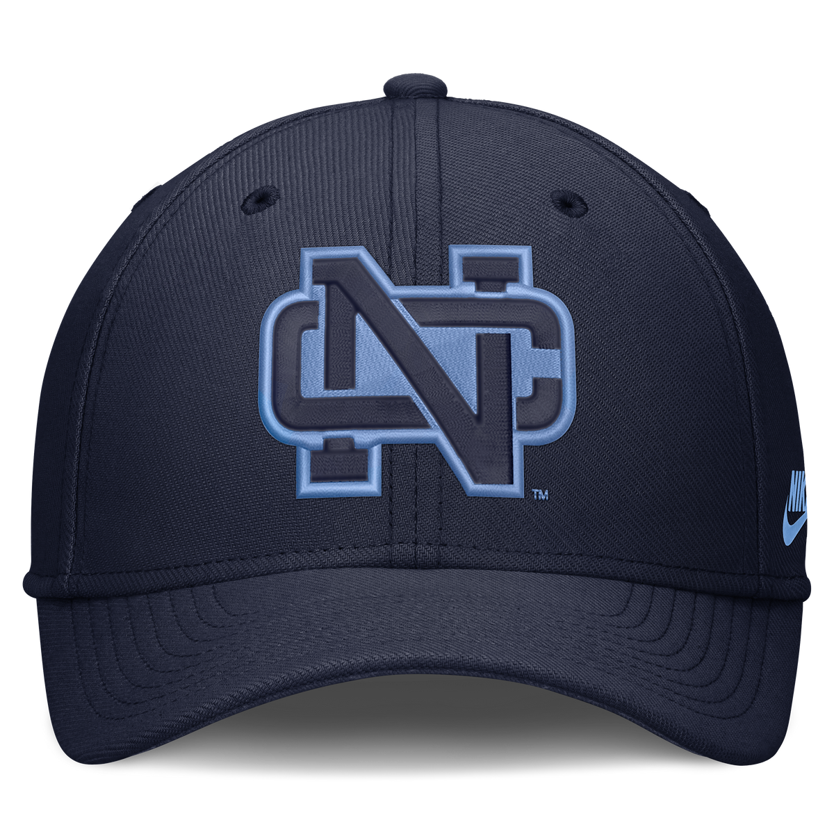 North Carolina Tar Heels Nike Brand Rise NC Logo Flex Hat-Navy product image 2, provided for visual reference and product