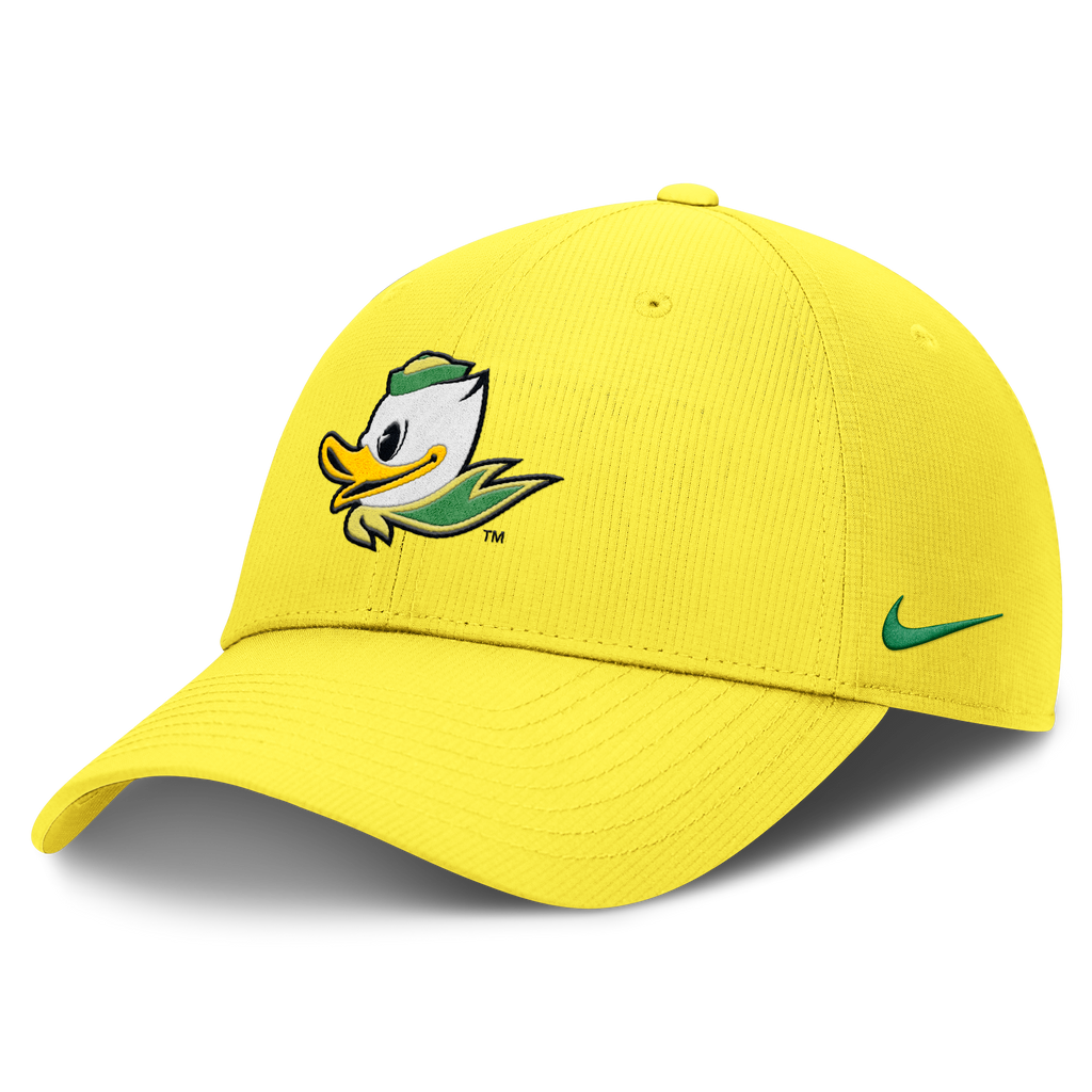 Oregon Ducks Yellow Nike Dri-Fit Club Adjustable Hat product image 1, provided for visual reference and product detail review