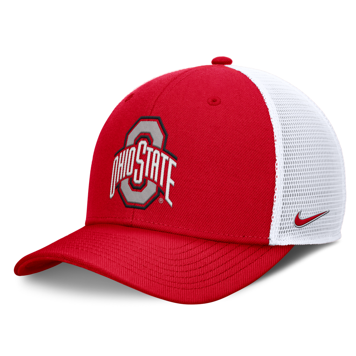 Ohio State Buckeyes Nike Club Red Adjustable Snapback Trucker Hat product image 1, provided for visual reference and product