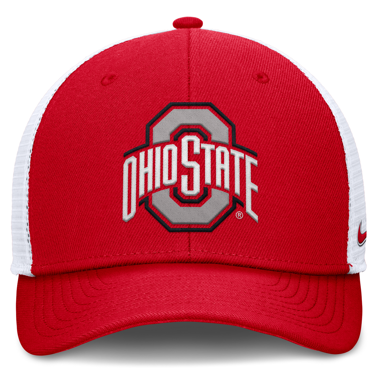 Ohio State Buckeyes Nike Club Red Adjustable Snapback Trucker Hat product image 2, provided for visual reference and product