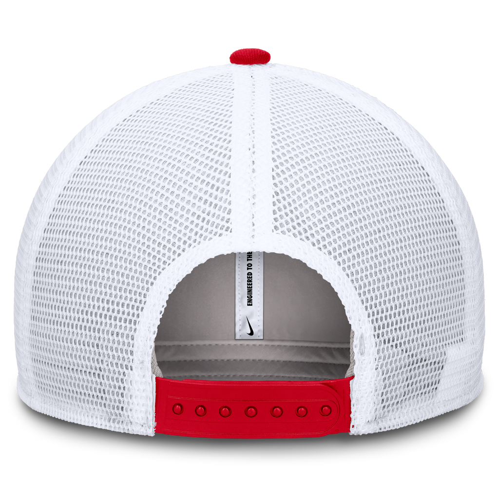 Ohio State Buckeyes Nike Club Red Adjustable Snapback Trucker Hat product image 4, provided for visual reference and product
