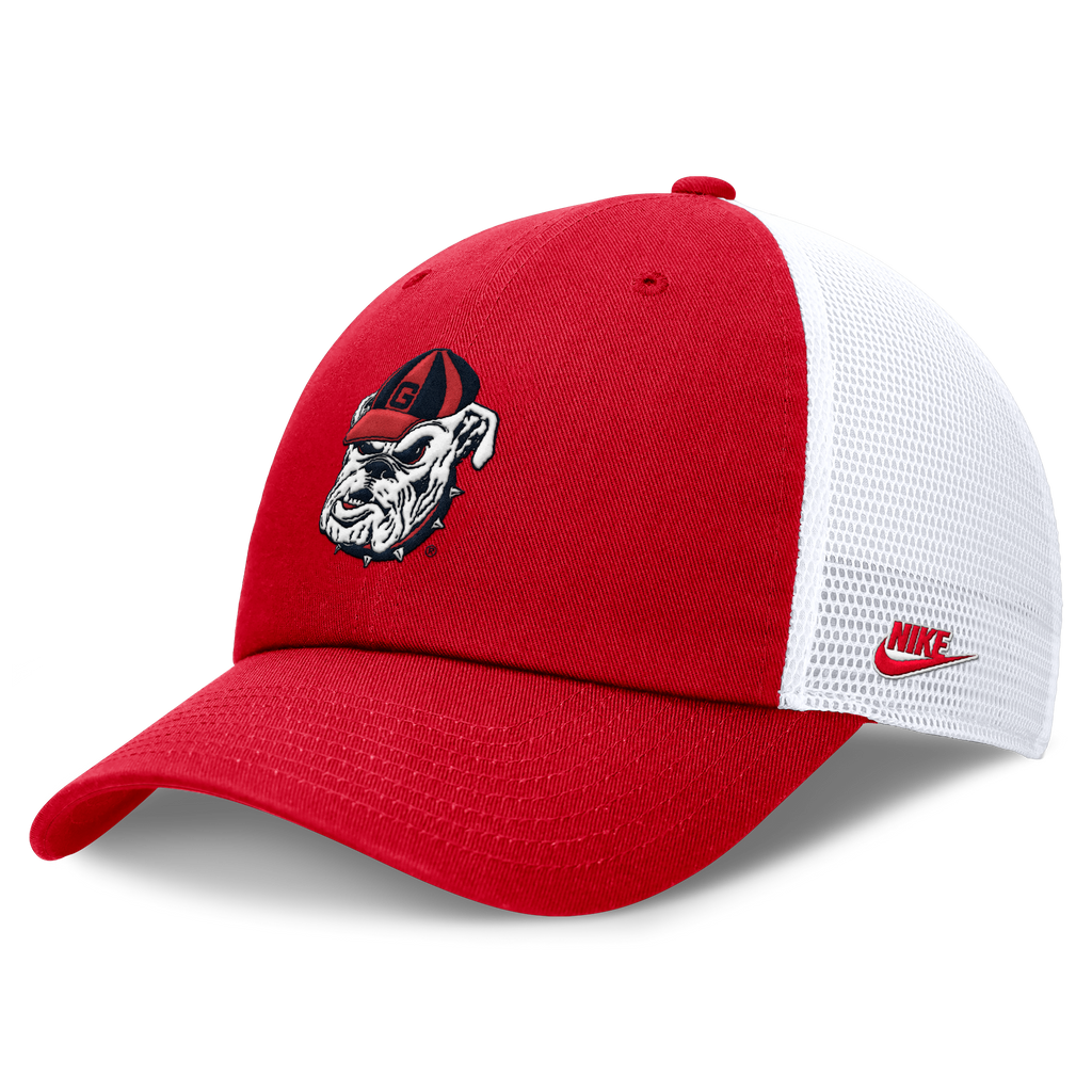 Georgia Bulldogs Nike Club Red Unstructured Trucker Cap for Men product image 1, provided for visual reference and product