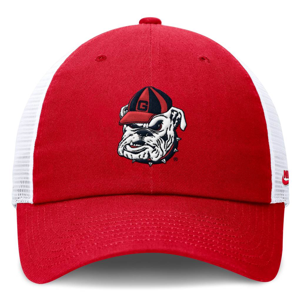 Georgia Bulldogs Nike Club Red Unstructured Trucker Cap for Men product image 2, provided for visual reference and product