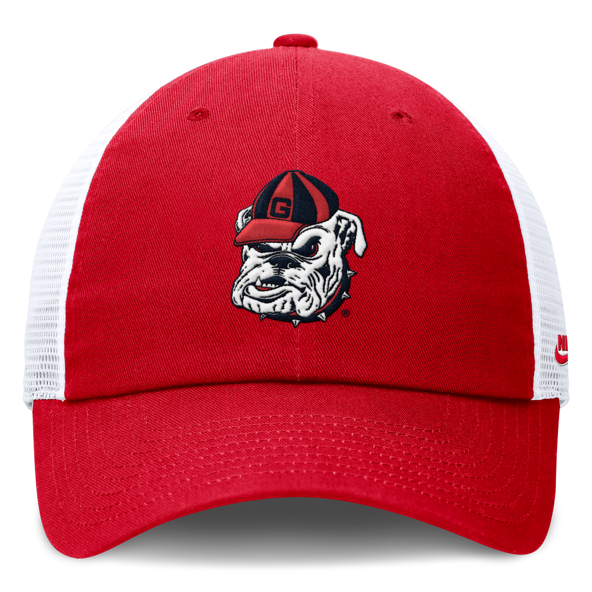 Georgia Bulldogs Nike Club Red Unstructured Trucker Cap for Men product image 2, provided for visual reference and product