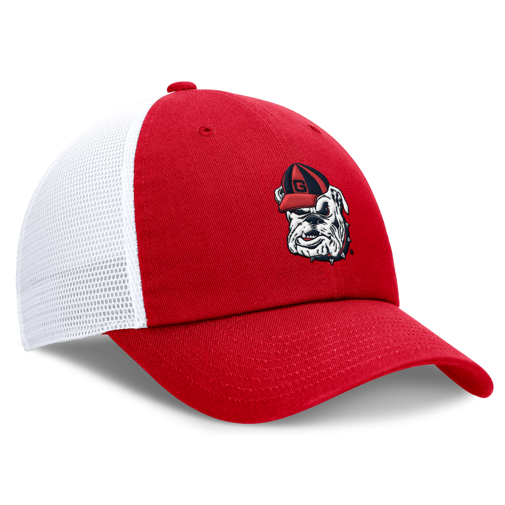 Georgia Bulldogs Nike Club Red Unstructured Trucker Cap for Men product image 3, provided for visual reference and product