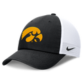 Iowa Hawkeyes Nike Black Club Unstructured Adjustable Trucker Hat product image 1, provided for visual reference and product