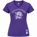 NCAA Northwestern Wildcats Women Heather Purple adidas Originals Vault Tri-Blend V-Neck T-Shirt product image 1, provided