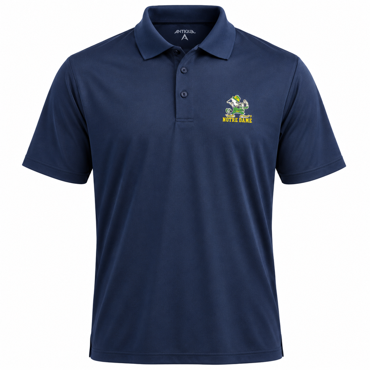 Antigua Notre Dame Fighting Irish Navy Mascot Pique Xtra Lite Polo for Men product image 1, provided for visual reference