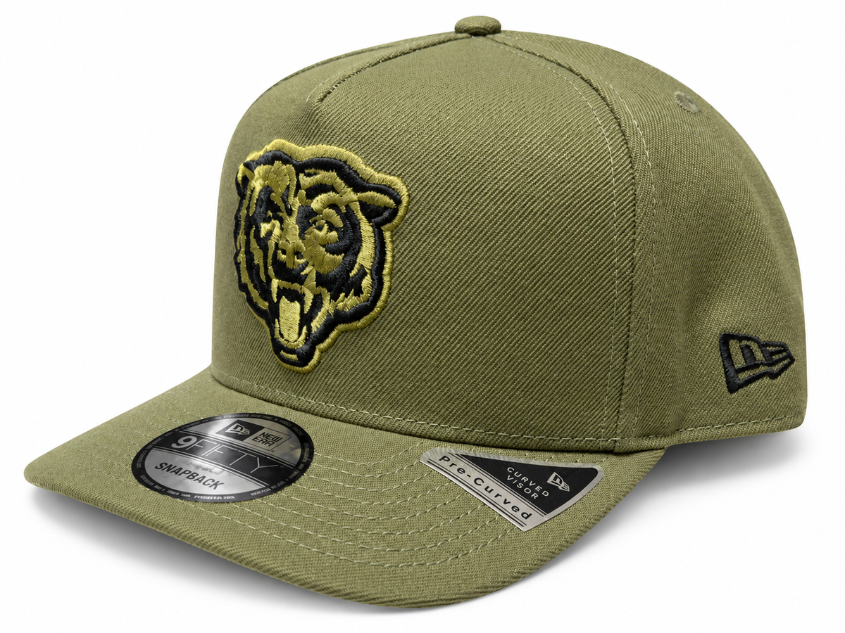 Chicago Bears New Era Olive Green Primary Logo A-Frame 9FIFTY Snapback Hat for Men product image 1, provided for visual