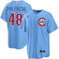 NIKE Men Chicago Cubs Daniel Palencia #48 Light Blue 2nd Alternate Replica Jersey product image 1, provided for visual