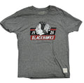 Mens Chicago Blackhawks Vintage Logo Gray Textured Tri Blend T-Shirt product image 1, provided for visual reference and