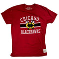 Chicago Blackhawks Red Secondary Logo Bar Stripe Short Sleeve T-Shirt for Men product image 1, provided for visual reference