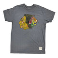 Chicago Blackhawks Gray 1961 Logo Retro Brand T-Shirt for Men product image 1, provided for visual reference and product