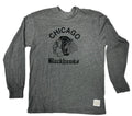 Chicago Blackhawks Old English Gray Long Sleeve T-Shirt for Men product image 1, provided for visual reference and product