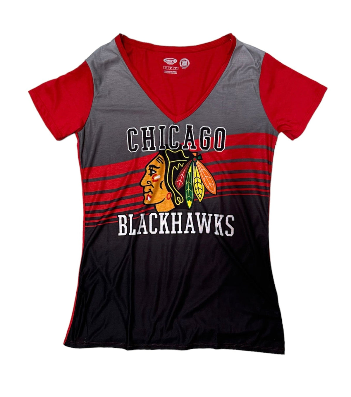 Chicago Blackhawks Concepts Sport Gray/Red Dynamic Short Sleeve Top for Women product image 1, provided for visual reference