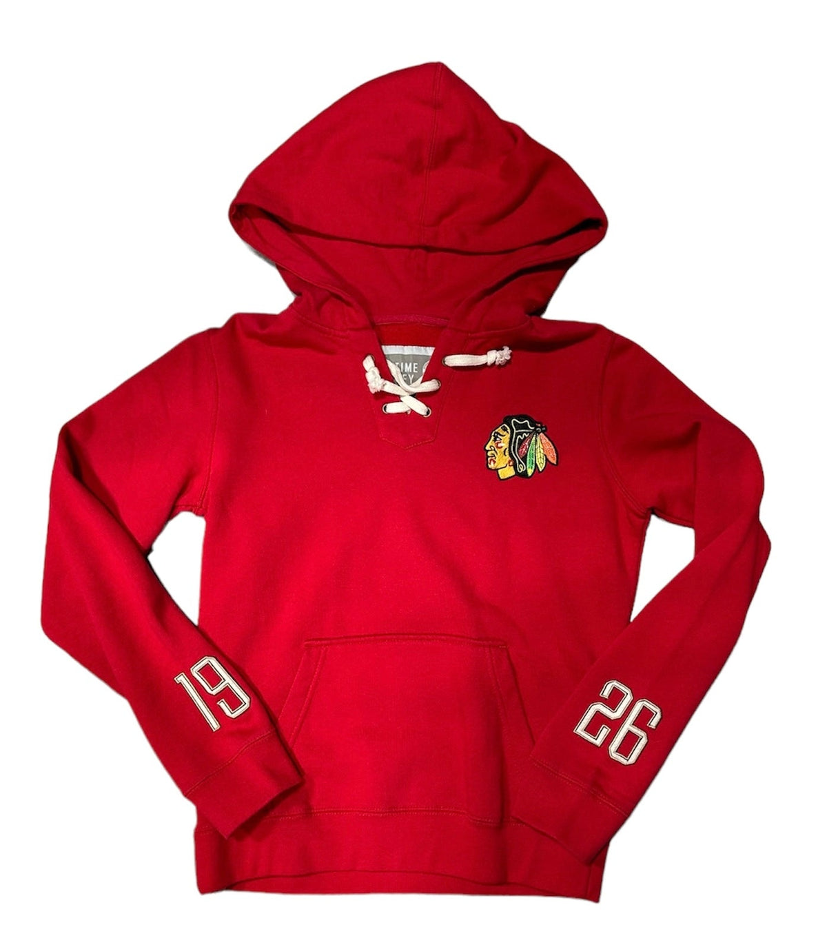 Chicago Blackhawks Queensboro Lace Hooded Sweatshirt for Women product image 1, provided for visual reference and product