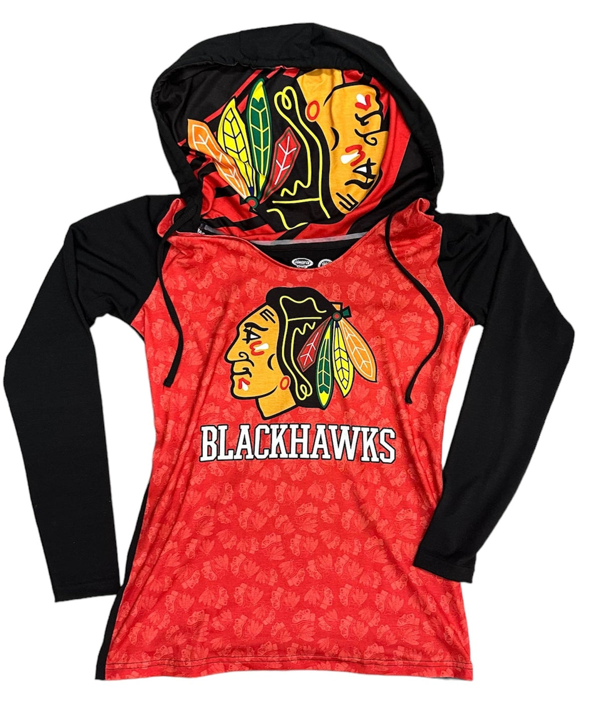 Chicago Blackhawks Dynamic Hooded Top for Women product image 1, provided for visual reference and product detail review