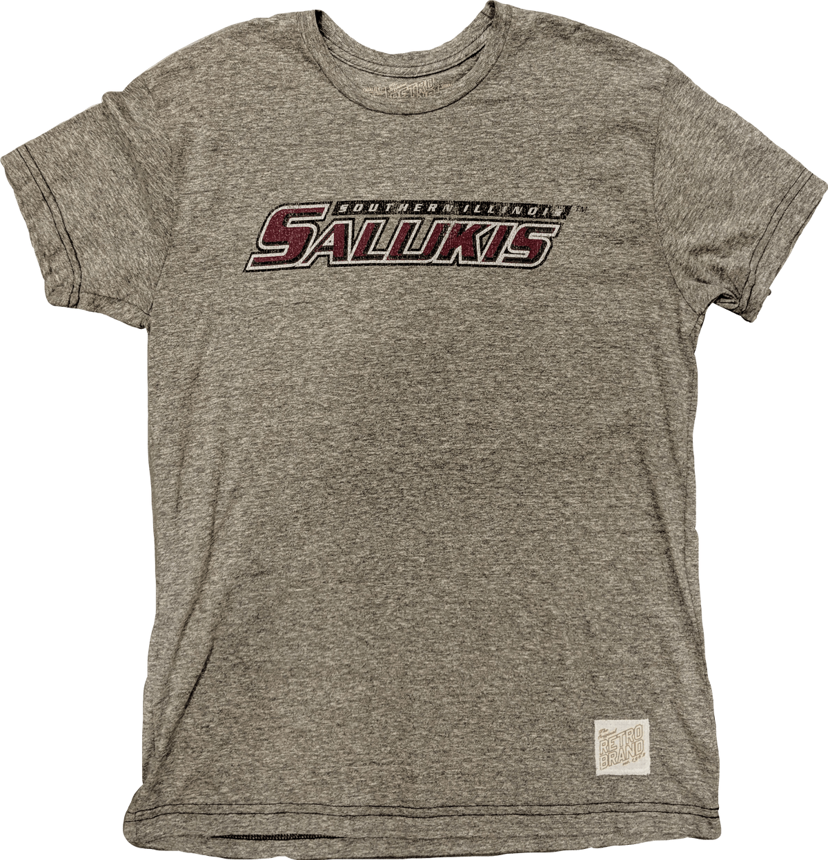 NCAA Southern Illinois Salukis Retro Brand Gray TriBlend T-Shirt for Men product image 1, provided for visual reference and