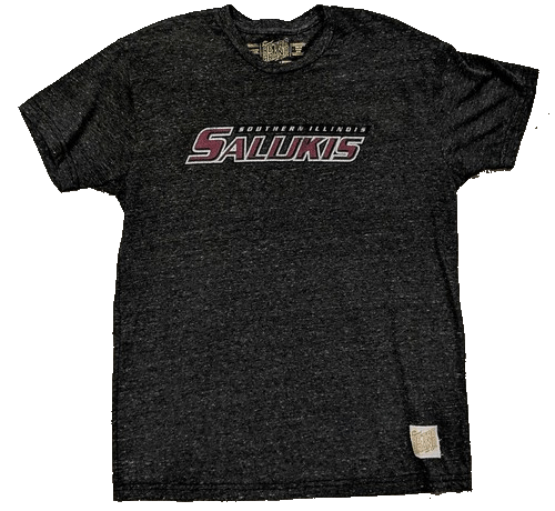 NCAA Southern Illinois Salukis Retro Brand Charcoal TriBlend T-Shirt for Men product image 1, provided for visual reference