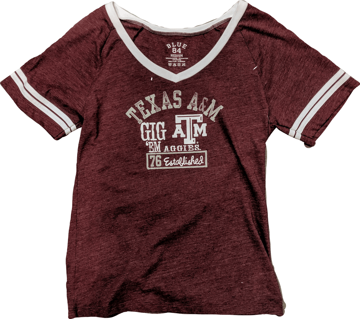 Womens NCAA Texas A&M Aggies Moschino Jr. T-Shirt By Blue '84 product image 1, provided for visual reference and product