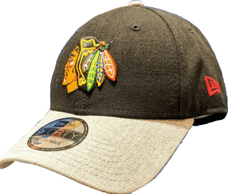 NHL Chicago Blackhawks New Era League 2 Heather Black/Heather Gray 9FORTY Adjustable Hat product image 1, provided for