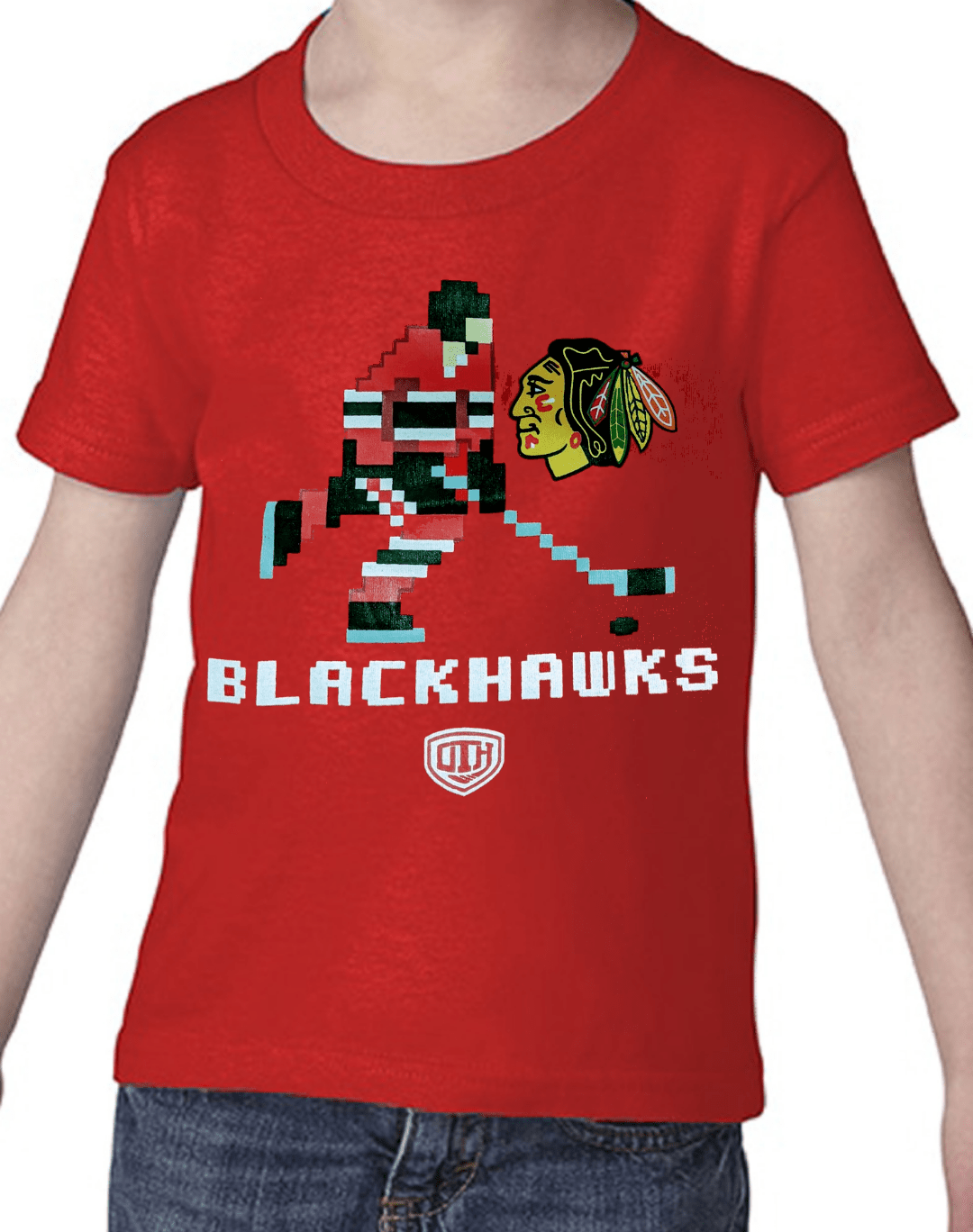 Toddler Chicago Blackhawks Red Pixel T-shirt, Red-Old Time Hockey product image 1, provided for visual reference and product