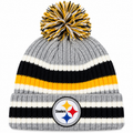 Pittsburgh Steelers Striped Fan Pack Pom Knit product image 1, provided for visual reference and product detail review