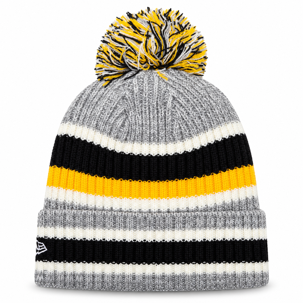 Pittsburgh Steelers Striped Fan Pack Pom Knit product image 2, provided for visual reference and product detail review
