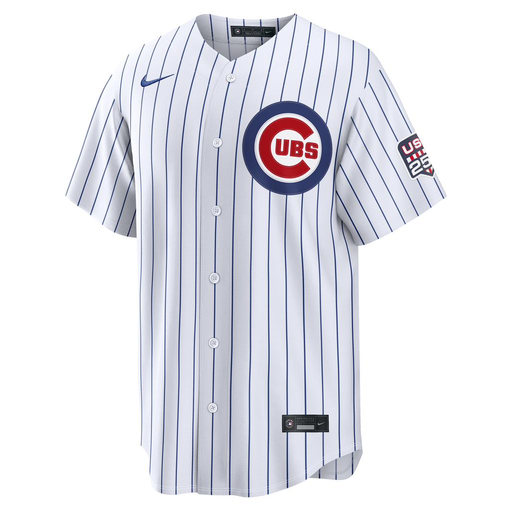 NIKE Men Chicago Cubs Pete Crow-Armstrong 4th of July Home 250th Replica Jersey product image 2, provided for visual