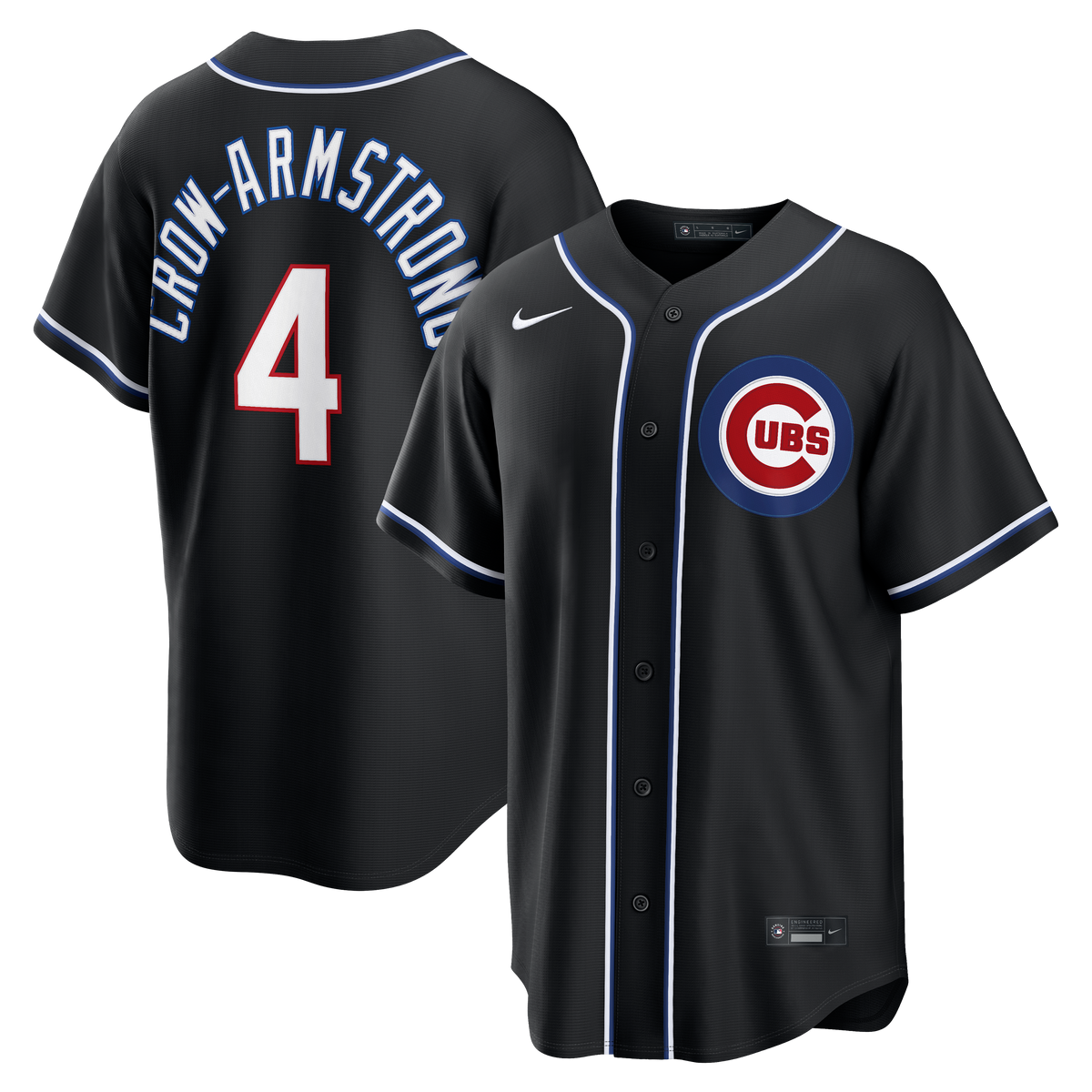 Chicago Cubs Pete Crow-Armstrong Nike Black Carbon Replica Jersey for Men product image 1, provided for visual reference and
