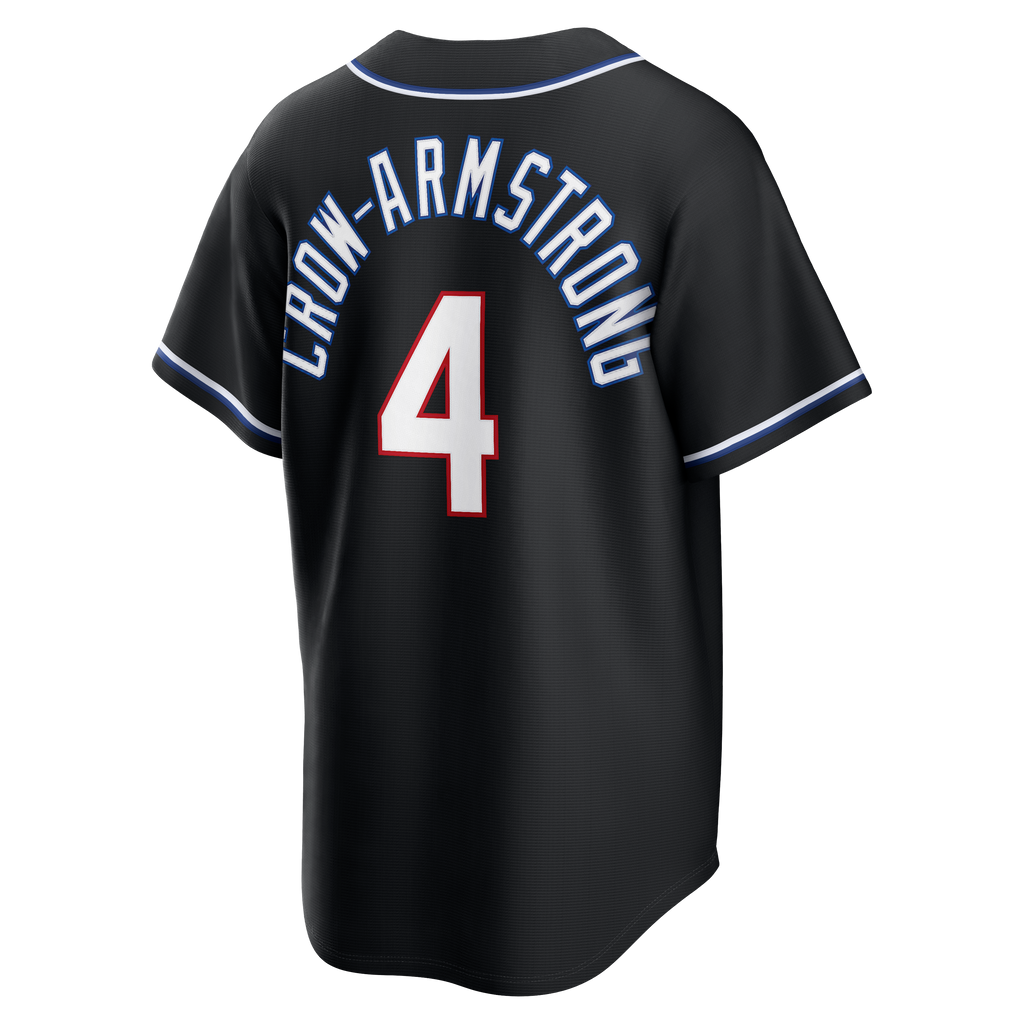 Chicago Cubs Pete Crow-Armstrong Nike Black Carbon Replica Jersey for Men product image 3, provided for visual reference and