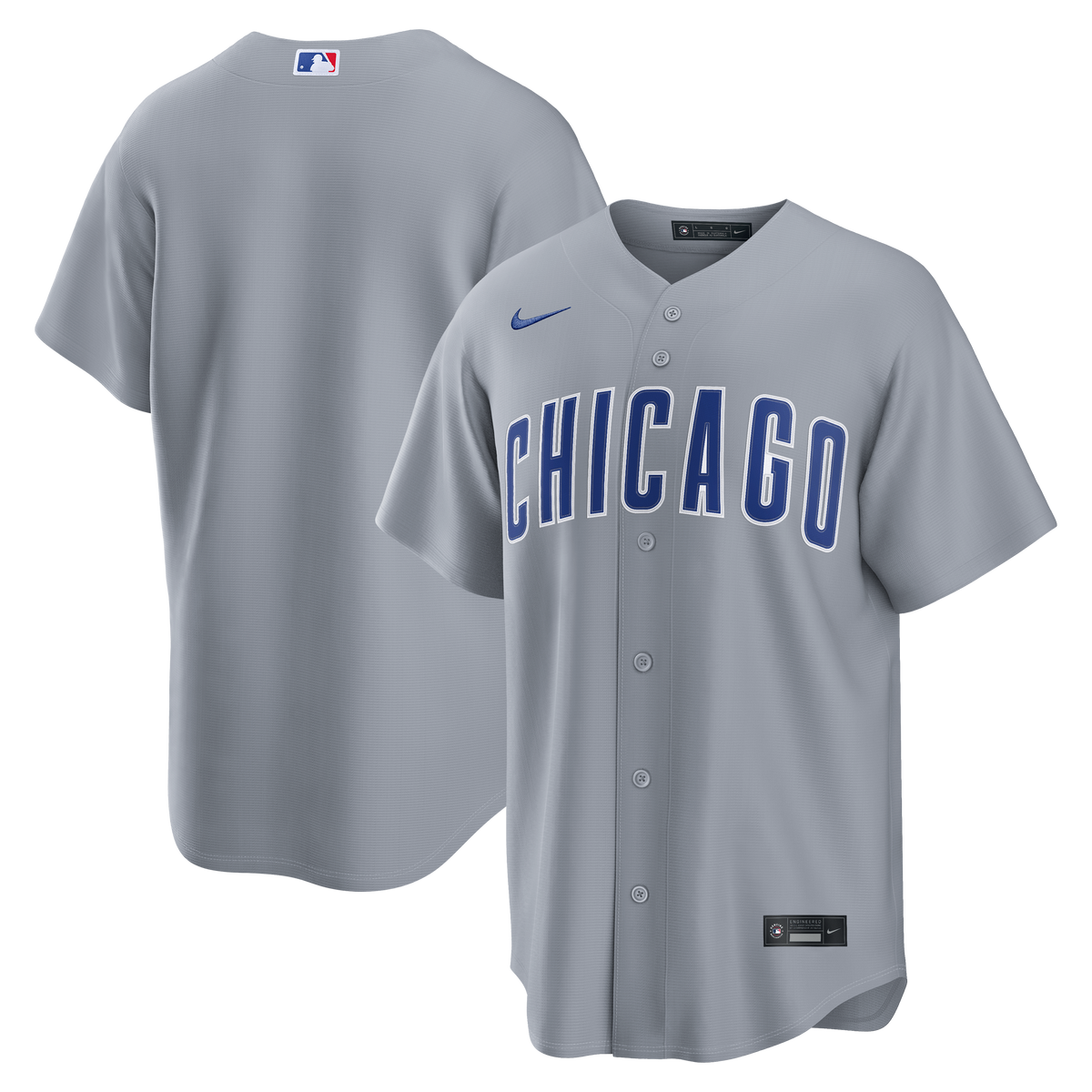Chicago Cubs Nike Gray Road Replica Blank Team Jersey for Men product image 1, provided for visual reference and product