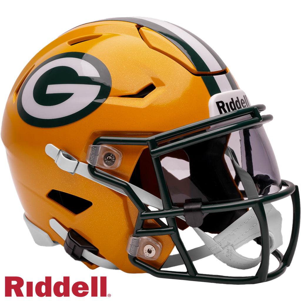 Green Bay Packers Riddell Speed Flex Mid-Size Helmet product image 1, provided for visual reference and product detail review