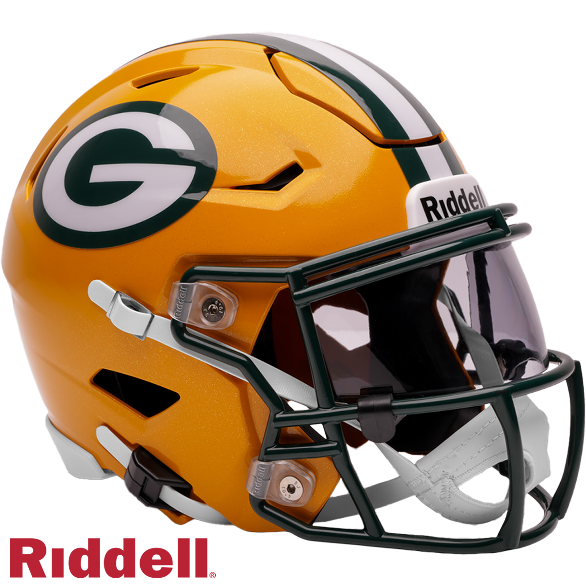 Green Bay Packers Riddell Speed Flex Mid-Size Helmet product image 1, provided for visual reference and product detail review