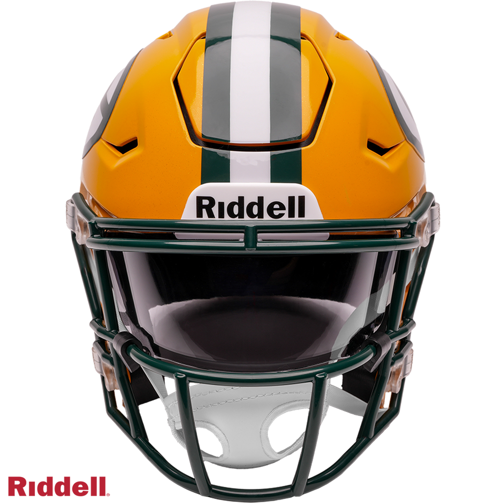 Green Bay Packers Riddell Speed Flex Mid-Size Helmet product image 2, provided for visual reference and product detail review
